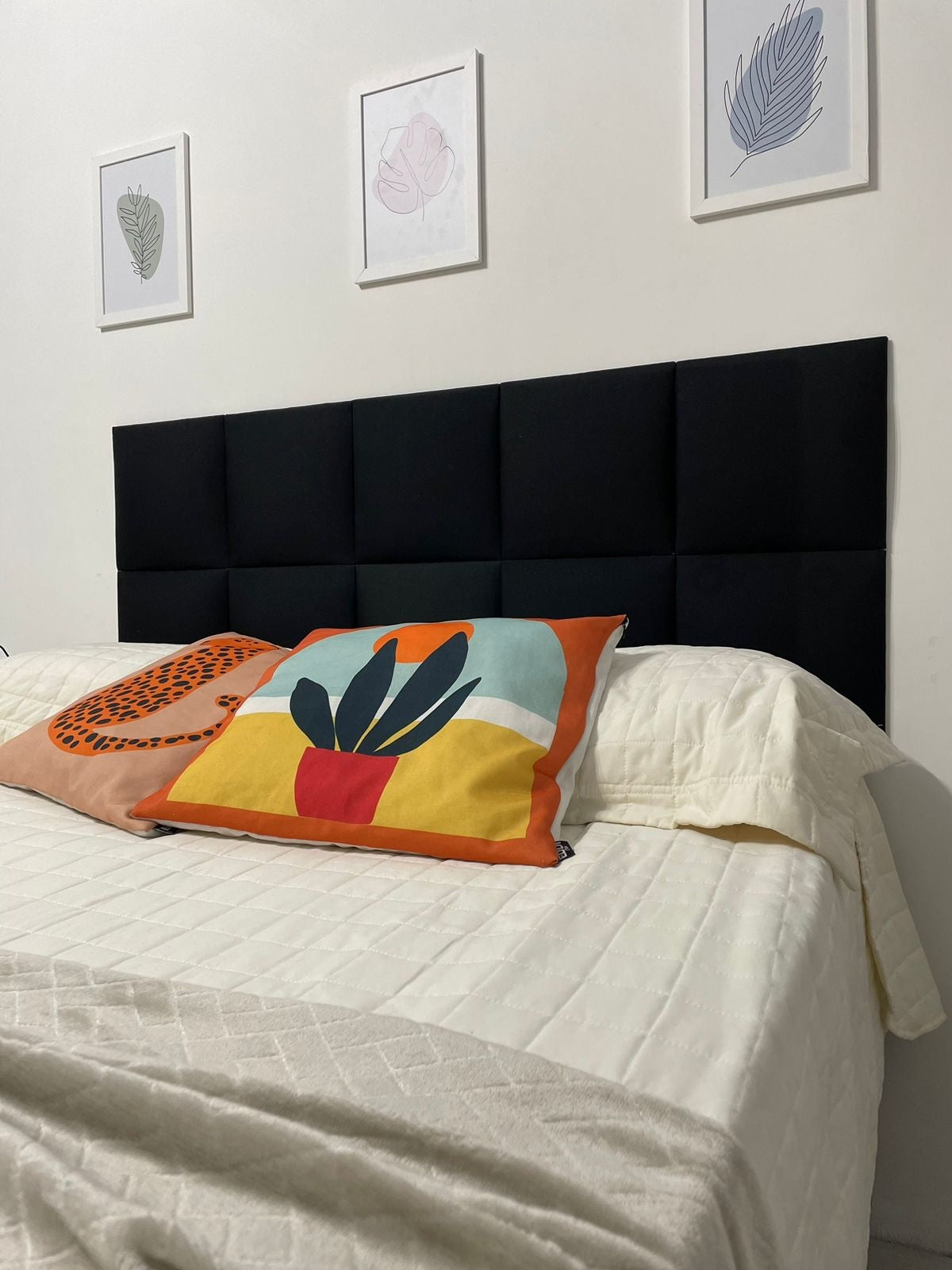Tête de lit en tissu Oxford