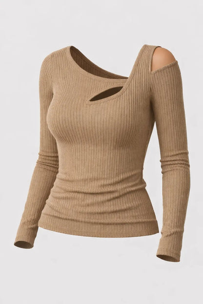 Top côtelé asymétrique – Pack 3 couleurs