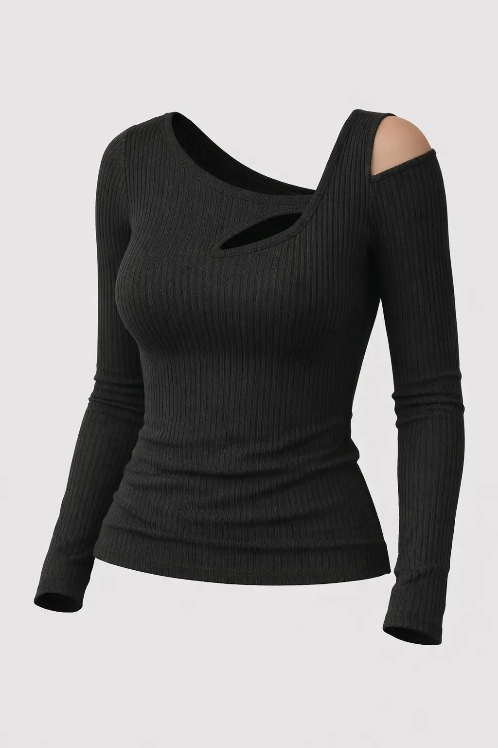 Top côtelé asymétrique – Pack 3 couleurs