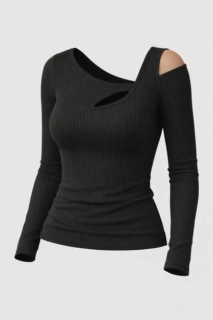 Top côtelé asymétrique – Pack 3 couleurs