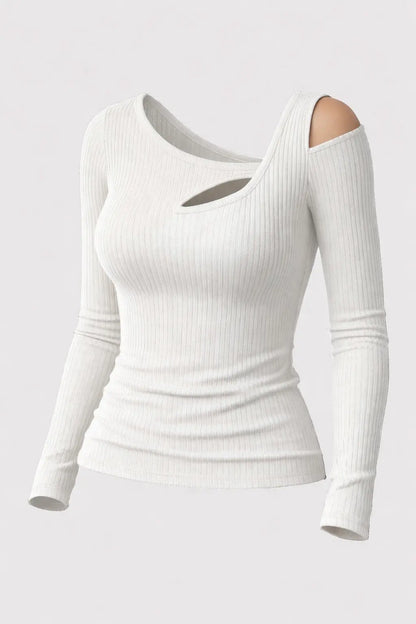 Top côtelé asymétrique – Pack 3 couleurs