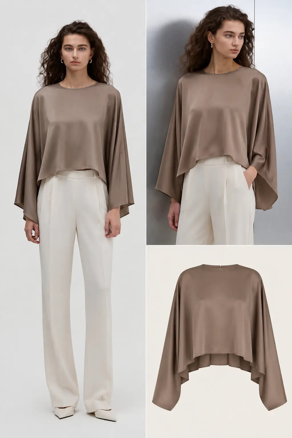 Blouse Satinée Ample Zoe – Élégance Minimaliste