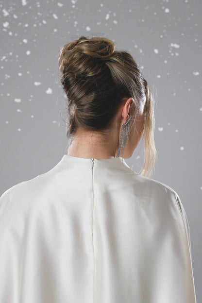 Enssemble Cape Asymétrique et Pantalon en Soie