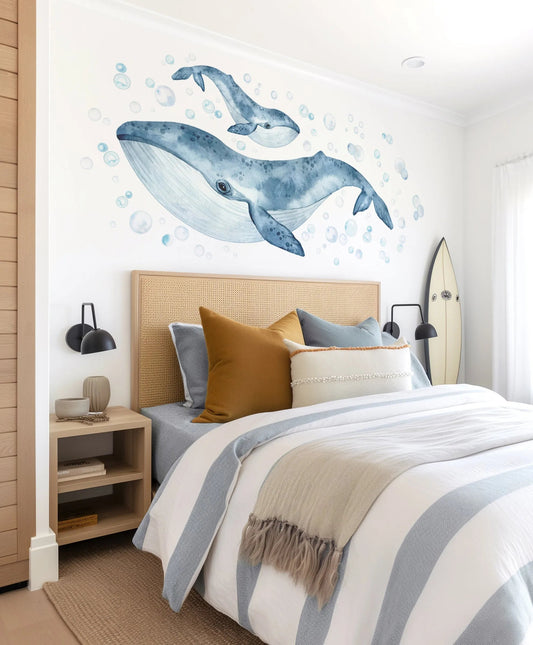Baleines et Bulles – Stickers muraux